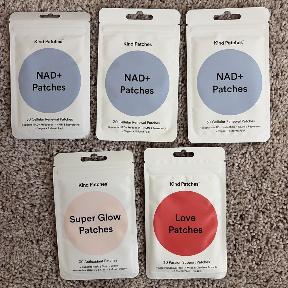 Kind Patches Longevity Lot NAD+ Patches Super Glow Love Patch Set   (5 Pack )